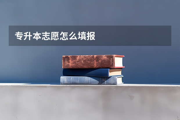 专升本志愿怎么填报
