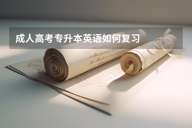 成人高考专升本英语如何复习