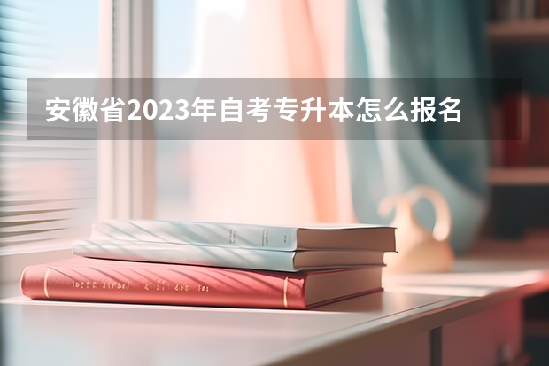 安徽省2023年自考专升本怎么报名？&mdash;&mdash;最新招生简章