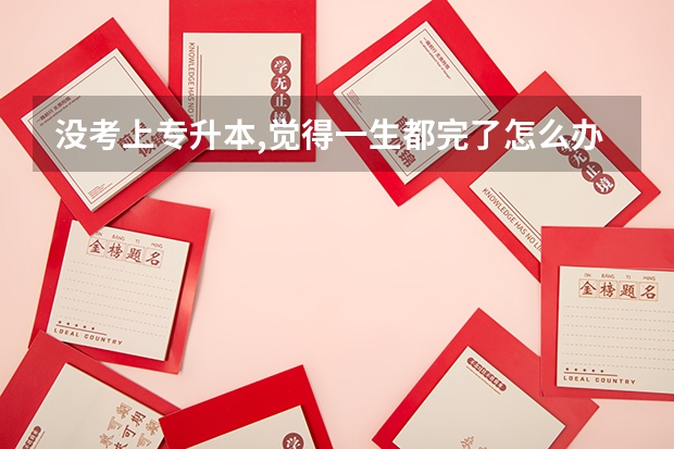 没考上专升本,觉得一生都完了怎么办?